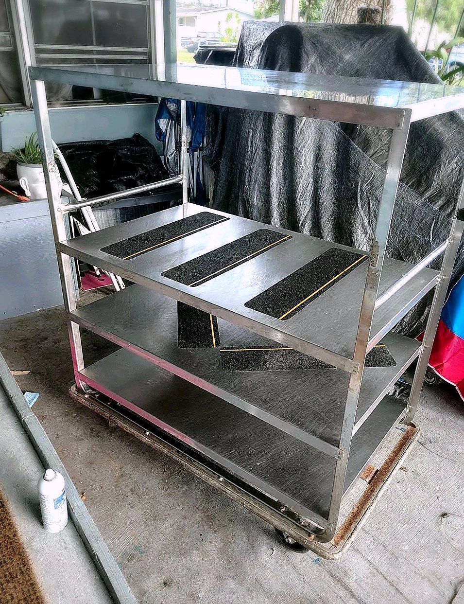 Lakeside Imperial Model 586 Heavy Duty Stainless Steel 4-Shelf Queen Mary / Utility Cart