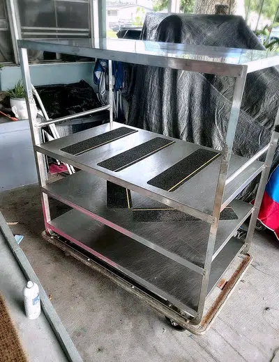 Lakeside Imperial Model 586 Heavy Duty Stainless Steel 4-Shelf Queen Mary / Utility Cart