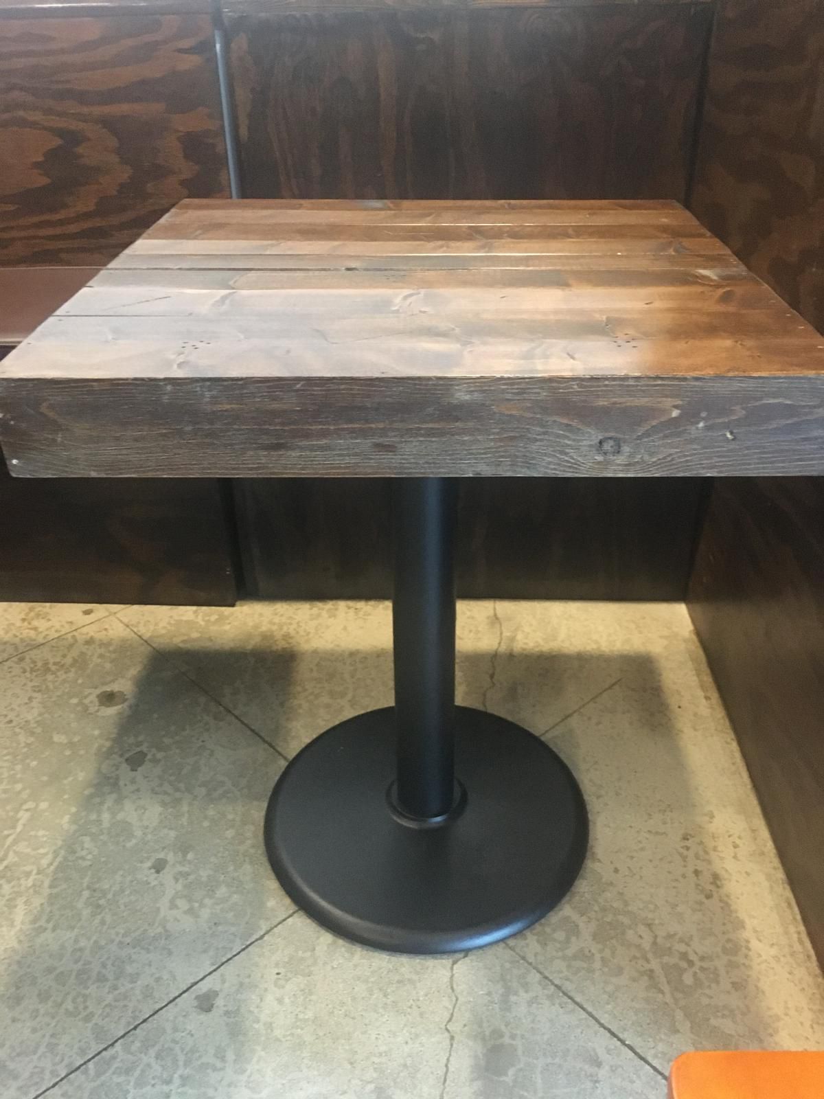 2 X 4 restaurant table - Mahogany Table with round cast iron