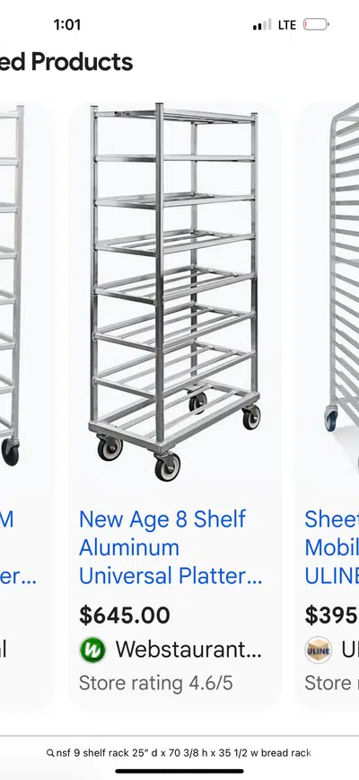 NSF New Age industrial rack