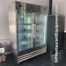 NEW Commercial Dispaly Reach-In Freezer with Glass Doors LED Lights Restaurant Food Service