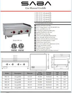 NEW 2ft Commercial Restaurant Flat Top Grill Griddle Thermostat NG Or Lp