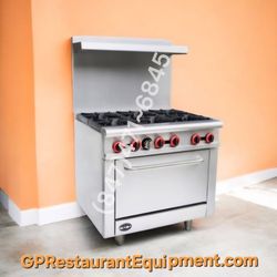 New Commercial Restaurant 6 Burner Range Stove with Standard Oven