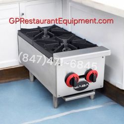 NEW Commercial Restaurant CounterTop 2 Burner Range Hot Plate NG Or LP